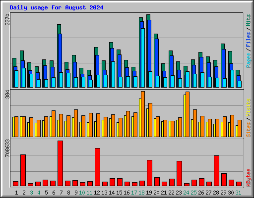 Daily usage for August 2024