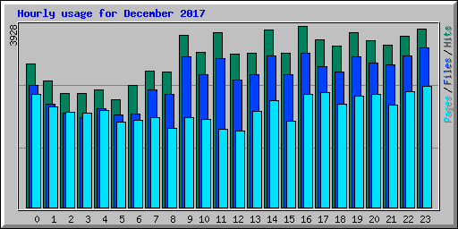 Hourly usage for December 2017