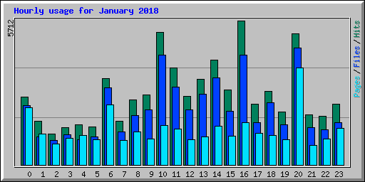 Hourly usage for January 2018