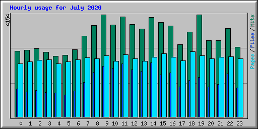 Hourly usage for July 2020