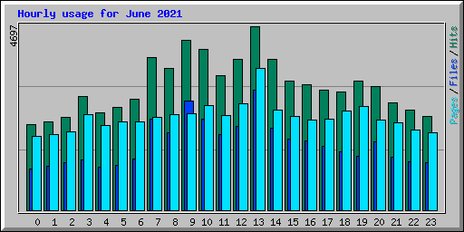 Hourly usage for June 2021