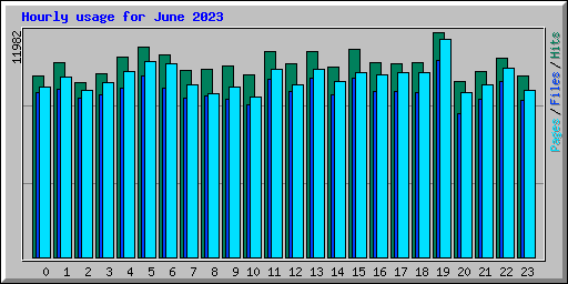 Hourly usage for June 2023