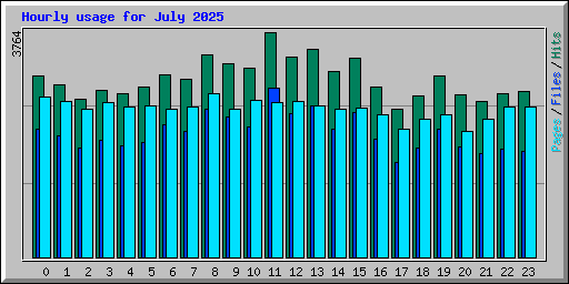 Hourly usage for July 2025