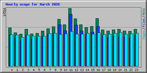 Hourly usage for March 2026